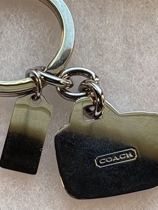 Coach Pink Enamel Dog Carrier Keychain Charm with Silver Hardware - Picture 4 of 5
